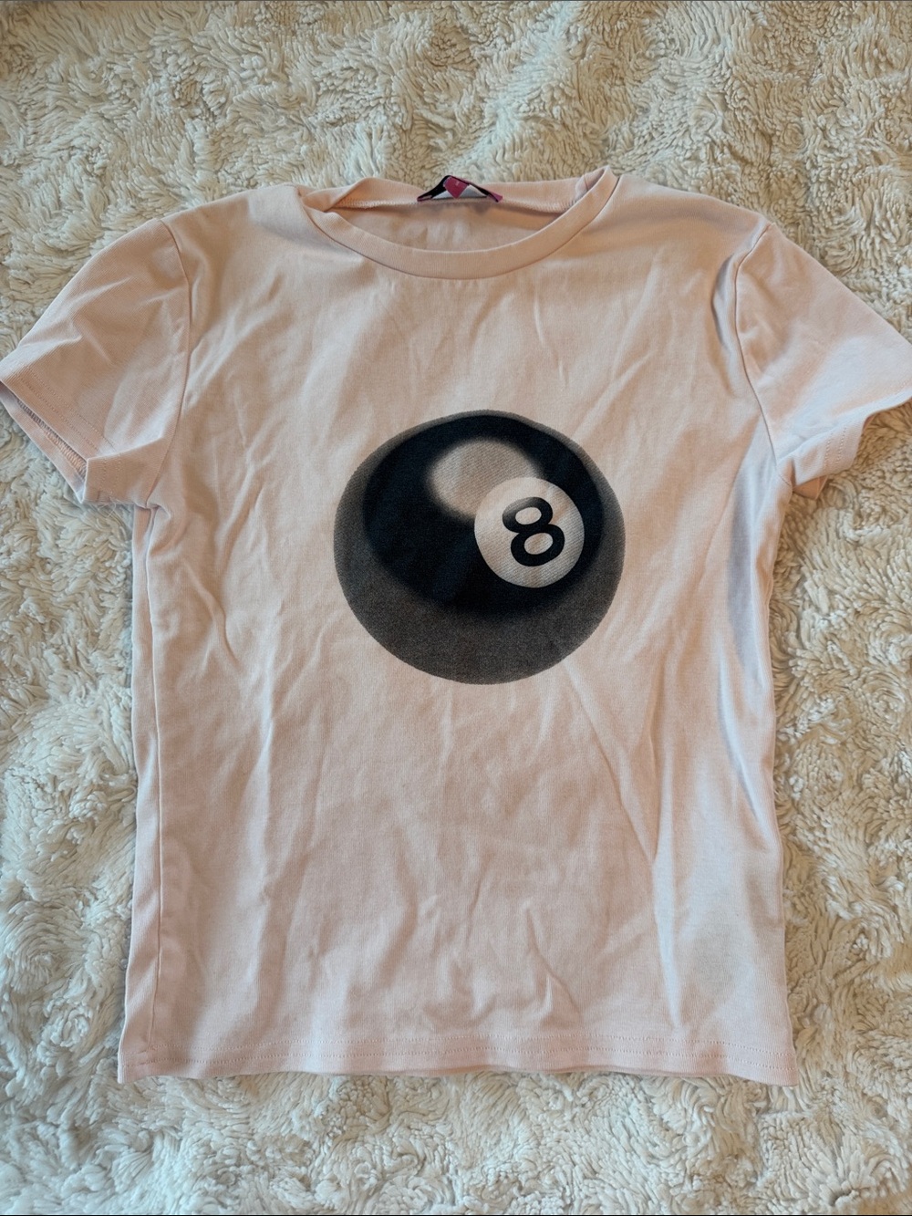 Edikted Pink Graphic Tee with 8-Ball Print